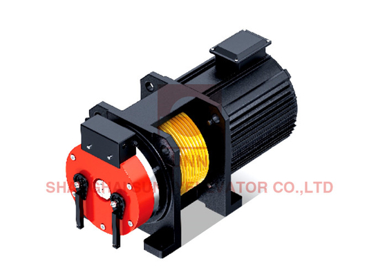 450 - 1350kg 기어리스 트랙션 머신 2:1 로핑 IP41 16 폴 및 DC110v 브레이크 볼