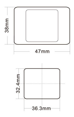 투명한 플라스틱 문자와 38 * 47mm 크기의 승객 엘리베이터 누르기 버튼 - ISO9001 인증 엘리베이터 예비 부품